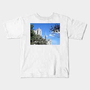 Paris Notre Dame de Paris Cathedral Before the Fire Kids T-Shirt